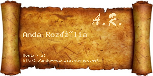 Anda Rozália névjegykártya